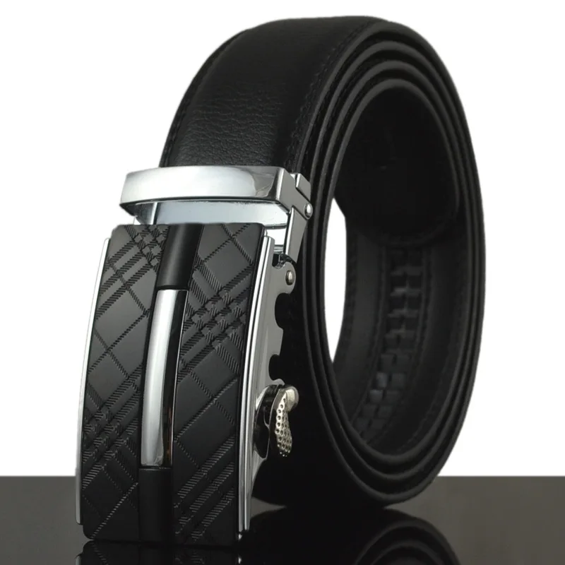 Silver-Black CETIRI, новинка, классические, модные, бренд, коровья кожа, натуральная кожа, ремни для мужчин, специальный, синий, автоматическая пряжка, ремень - Цвет: Silver-Black