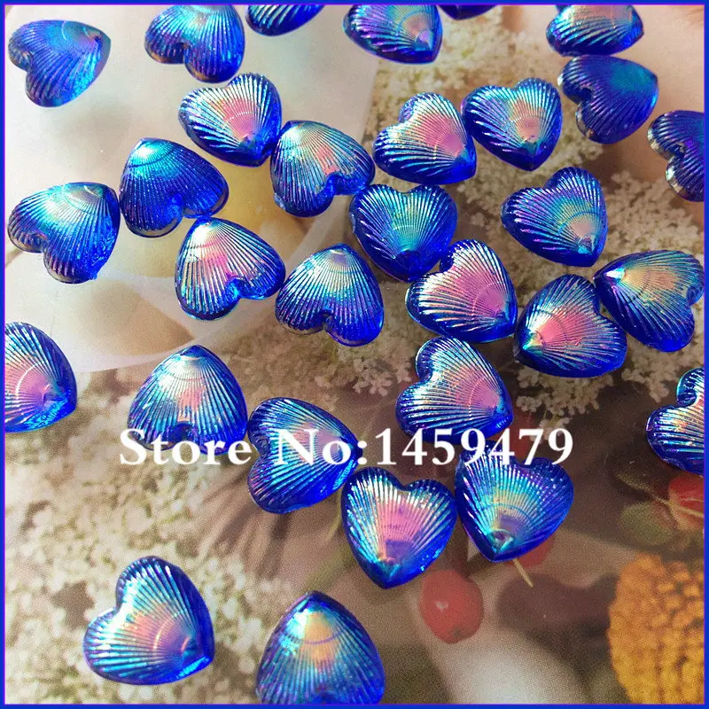 Акция в форме сердца оптовая продажа акриловый темно-синий АВ цвет 10 мм 300 шт