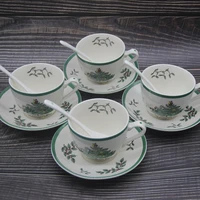 set of 4 christmas tree tea cup with saucer and spoon christmas tea cup new years gift coffee cup saucer set european style