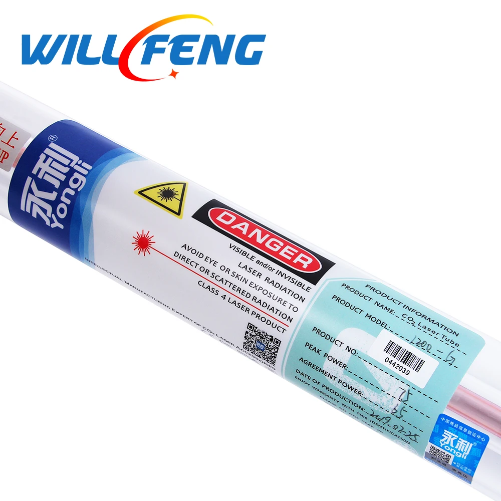 Will Feng Yong Li 1200-G60w Co2 Laser Tube Length 1200mm Diameter 55mm Wooden Case Pack For Engraving Cutting Machine Glass Lamp |