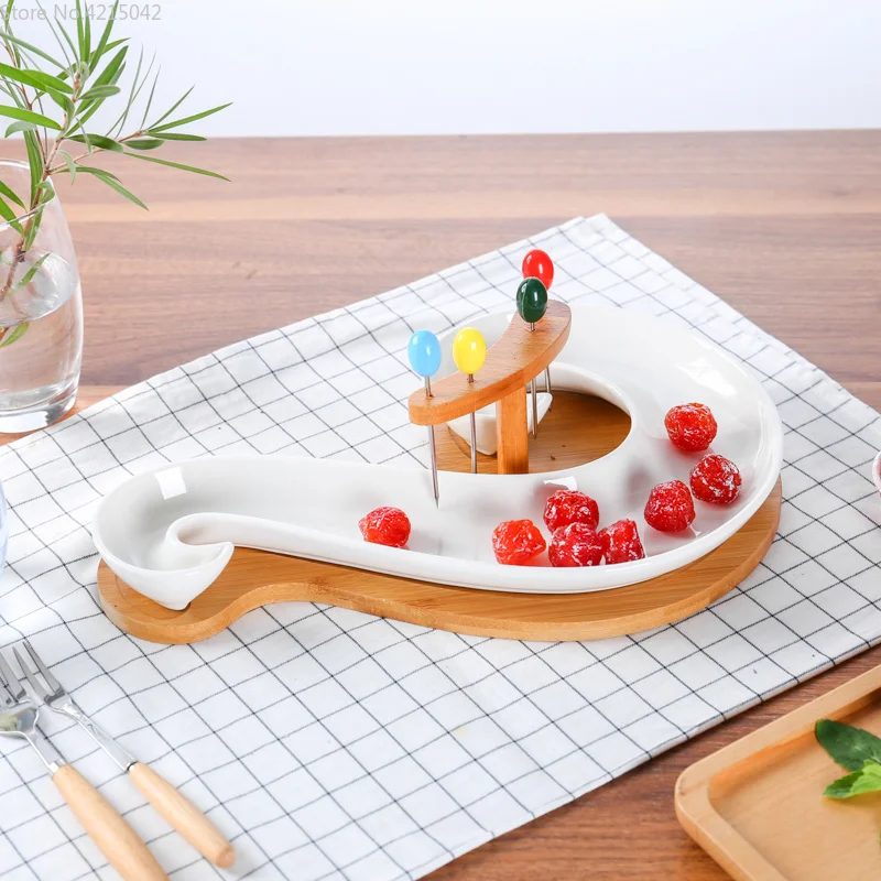 Японская креативная тарелка для фруктов с улиткой керамическая сухофруктов