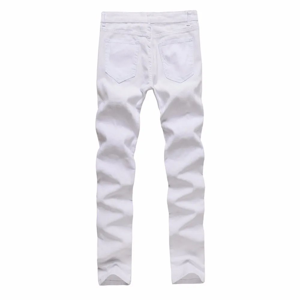 

Fashion men's trousers Slim pants elastic trousers solid color trousers Stretchy Ripped Skinny Destroyed Taped Slim TY430
