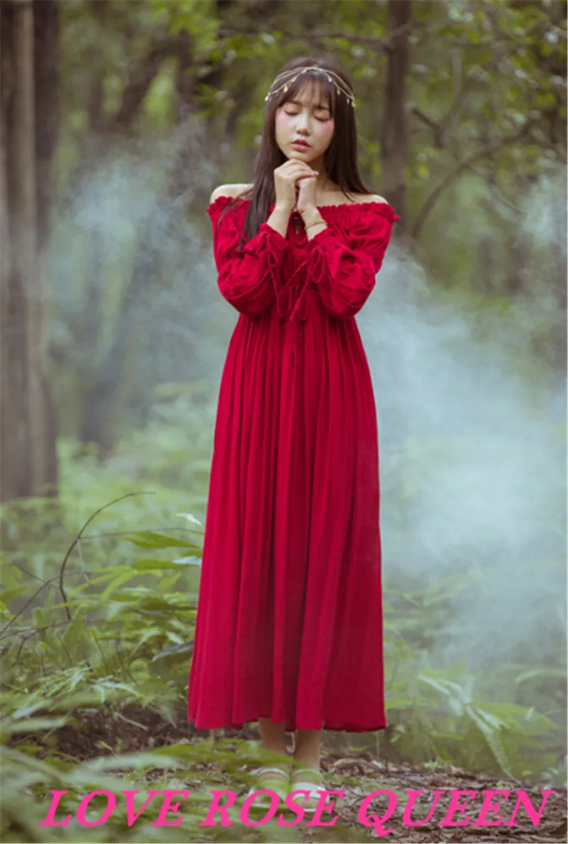 Женское винтажное платье с вырезом лодочкой Элегантное Длинное в японском стиле