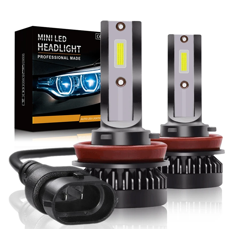 2 шт. Супер Мини Универсальный H1 Led H7 чипы 9600LM 72 Вт/комплект лампада h11 HB3 9005 HB4 лампа 9006 противотуманная фара H8