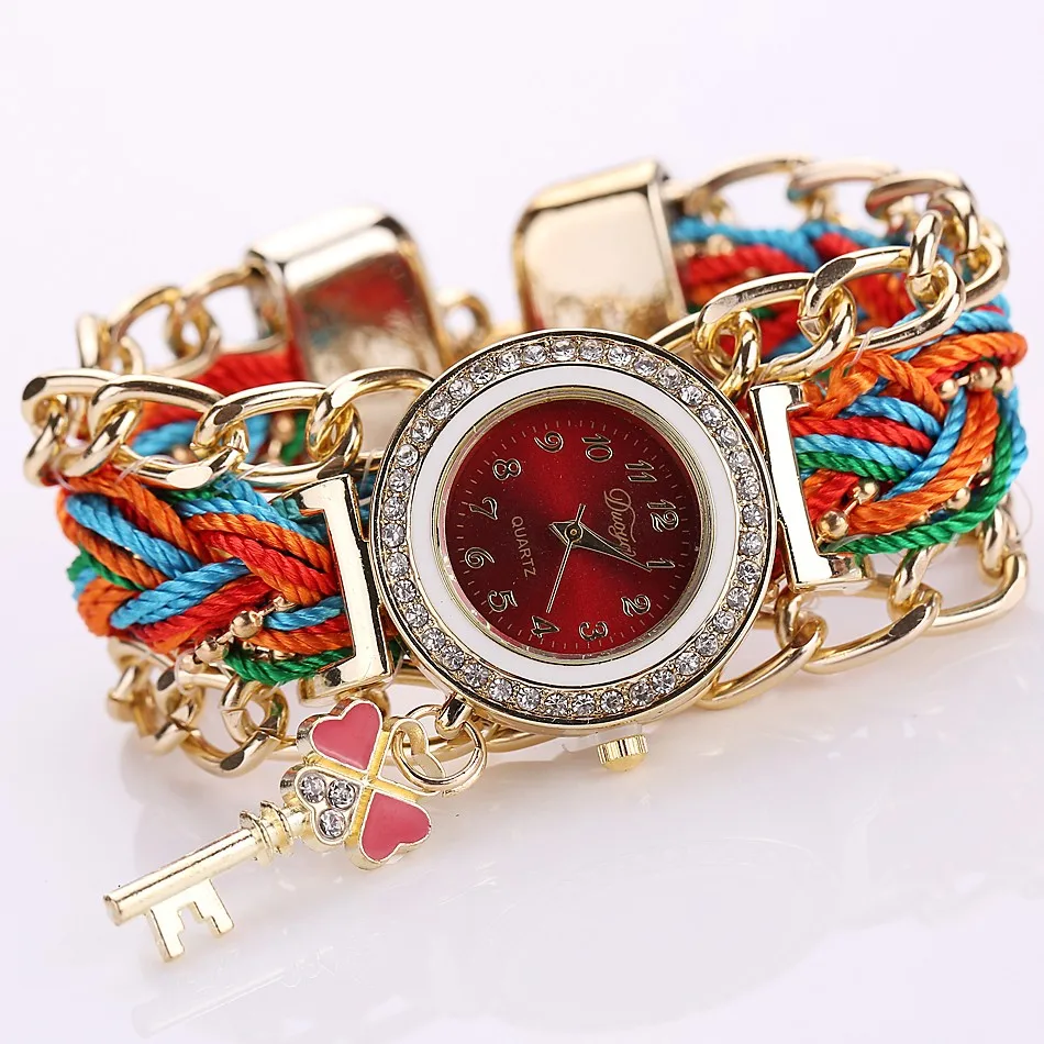 C Женские кварцевые наручные часы с плетеным ремешком saatzegarki damskie orologio donna montre relogios feminino zegarek reloj - Цвет: C