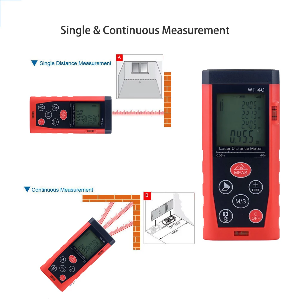 Цифровой лазерный дальномер 40m/131ft|laser distance meter|distance meterlaser |