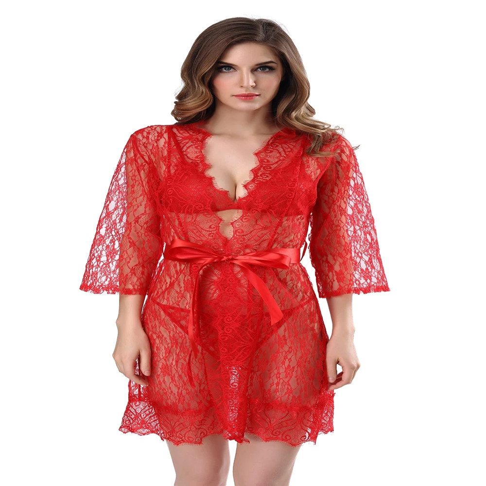 Женское прозрачное кружевное нижнее белье белый и черный цвета|babydoll sexy lingerie|sexy