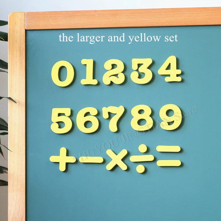 large and yellow set Холодильник boad магнитная наклейка цифры буквы Игрушка Гаджет многоцветный Чистый черный белый EVA домашние украшения для комнаты Аксессуары детский подарок - Цвет: large and yellow set