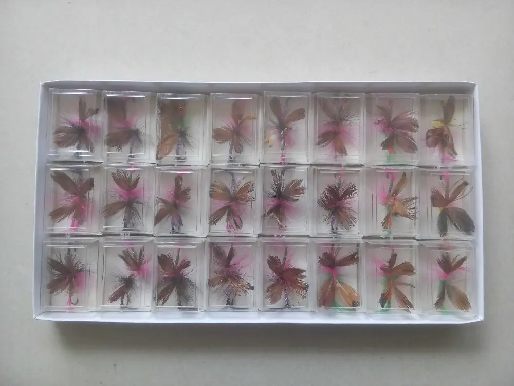 48 шт.-24 индивидуальных коробки приманка для ловли нахлыстом мух форели. | Спорт и