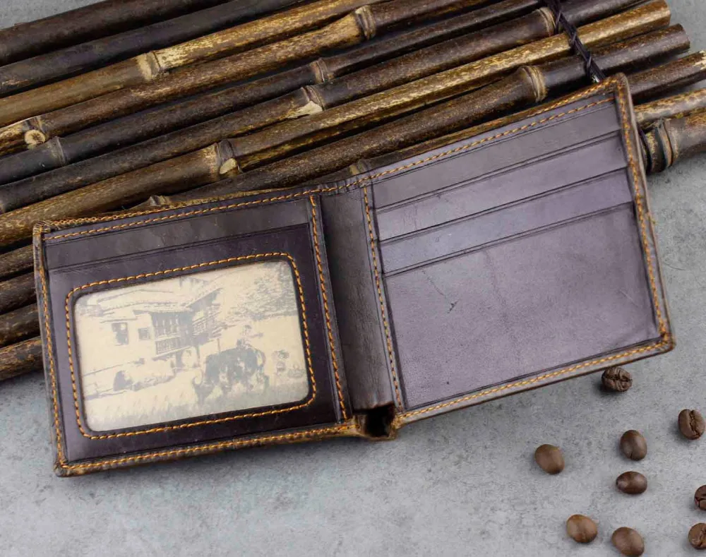 Винтажные кошельки из натуральной коровьей кожи для мужчин 2017