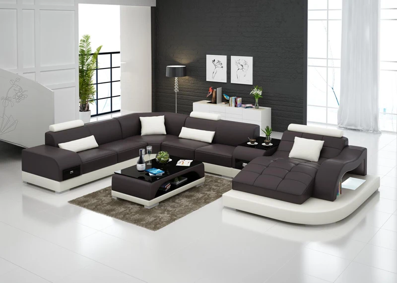 G8009 дизайн дома диван набор простой роскошный стиль кожаный набор|Наборы для