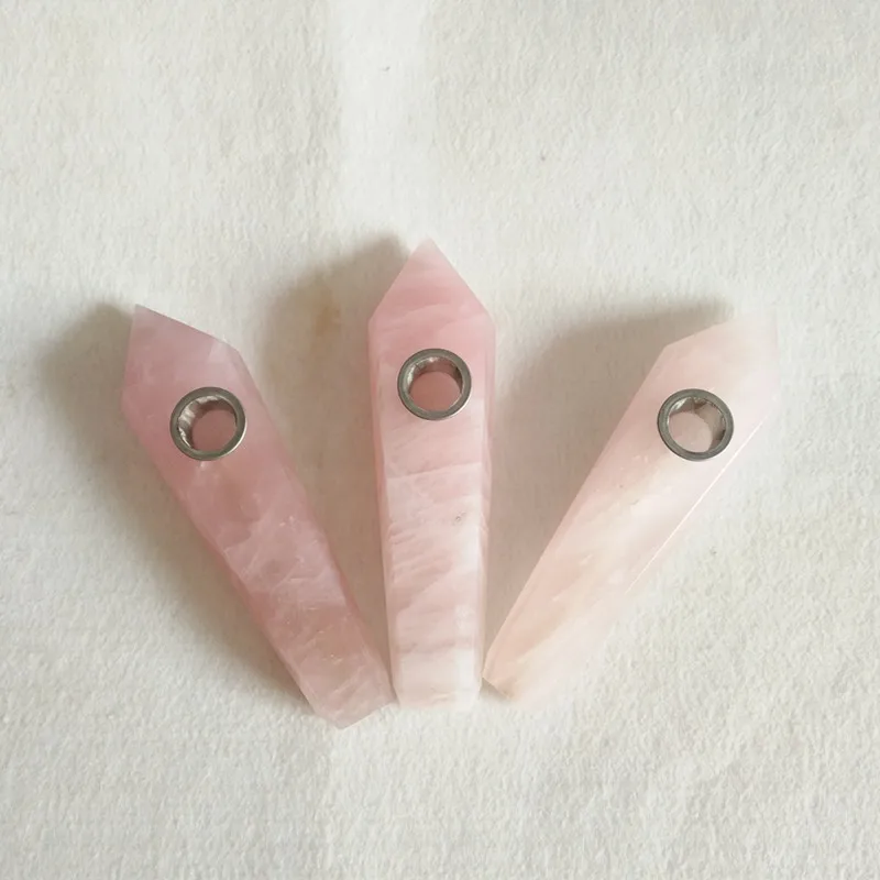 1 Натуральная Розовая розовая кварцевая трубка для курения|Камни| |