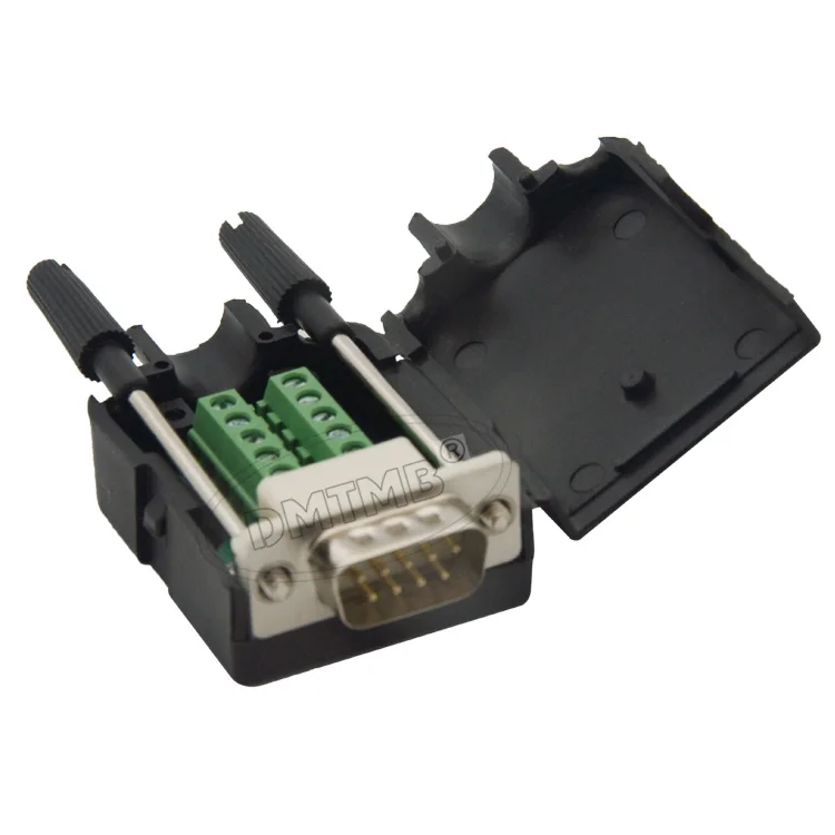 

DB9 serial COM transfer-free solder terminals RS232 golden plate