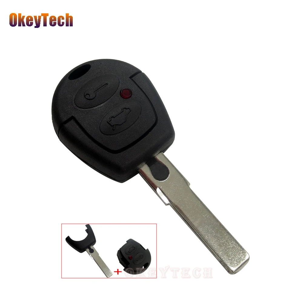 

OkeyTech For VW Passat Polo Golf Sharan Bora Key 2 Buttons Remote Key Replacement Uncut Blade Auto Car Key Fob Shell Cover Case