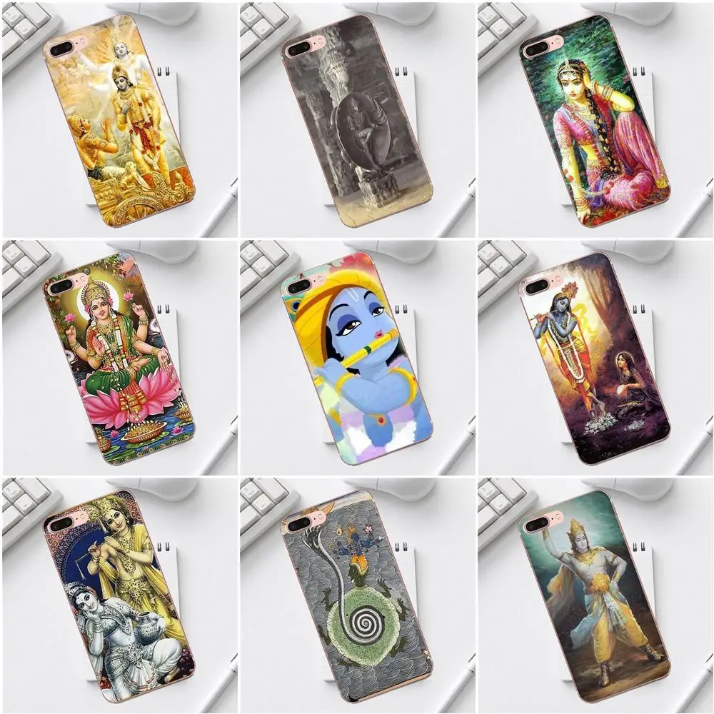 Qdowpz TPU чехол Чехол Золотой Властелин Кришна инду для iPhone 4 4S 5 5C SE 6 6S 7 8 Plus X XS Max XR Galaxy
