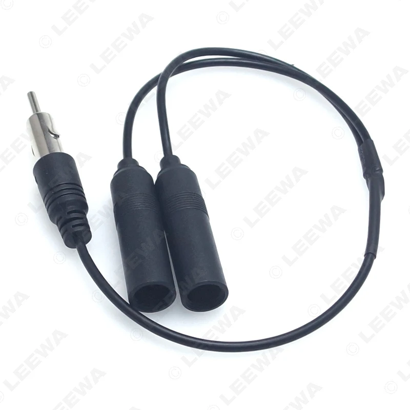 Автомобильная антенна LEEWA FM/AM Кабель адаптер алюминиевый Штекер 1 для 2