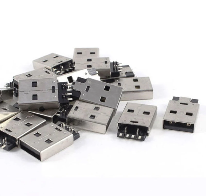 Штекерный разъем USB 2 0 типа А 180 градусов 4 контакта фута кабель DIP для пайки 20 шт. |