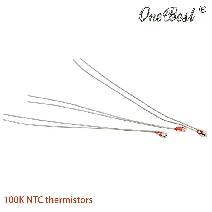 10 шт./лот Термистор NTC 100K односторонний стеклянный Герметичный Ом Точность 1 B = 3950 8