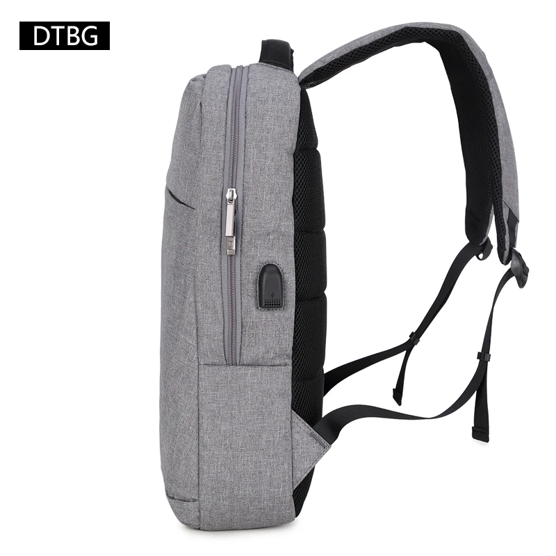 Mochila Eacolar DTBG модный тонкий рюкзак для подростков мальчиков и девочек черный на