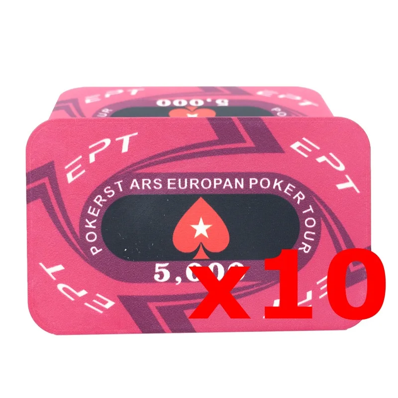 Square 5000 Игровые фишки для покера EPT керамические Профессиональные фишки для покера набор настольных игр европейские фишки для покера 10 шт./лот - Цвет: Square 5000