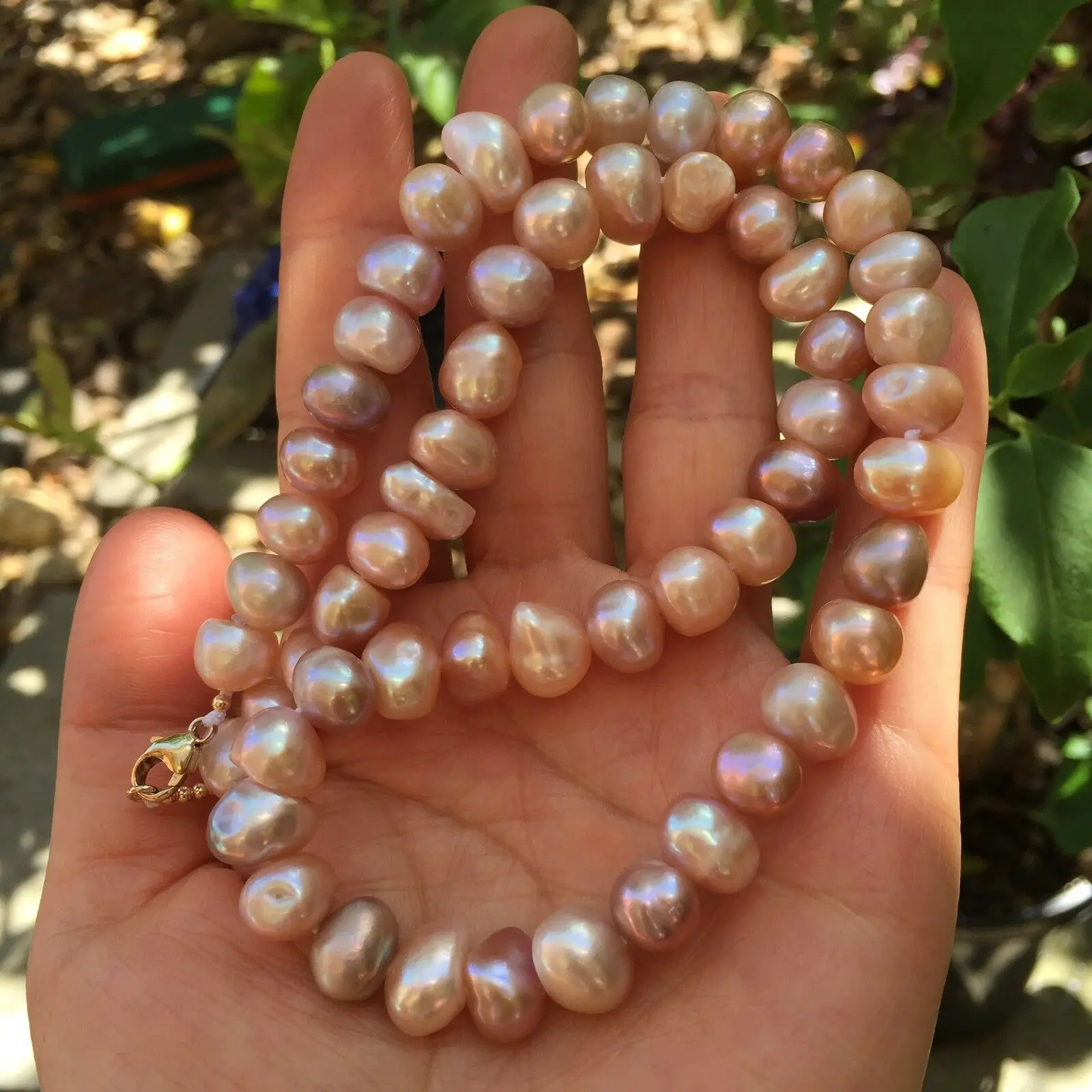 Natural freshwater 10-12mm multicolor purple baroque pearl 46cm necklace very luster | Украшения и аксессуары