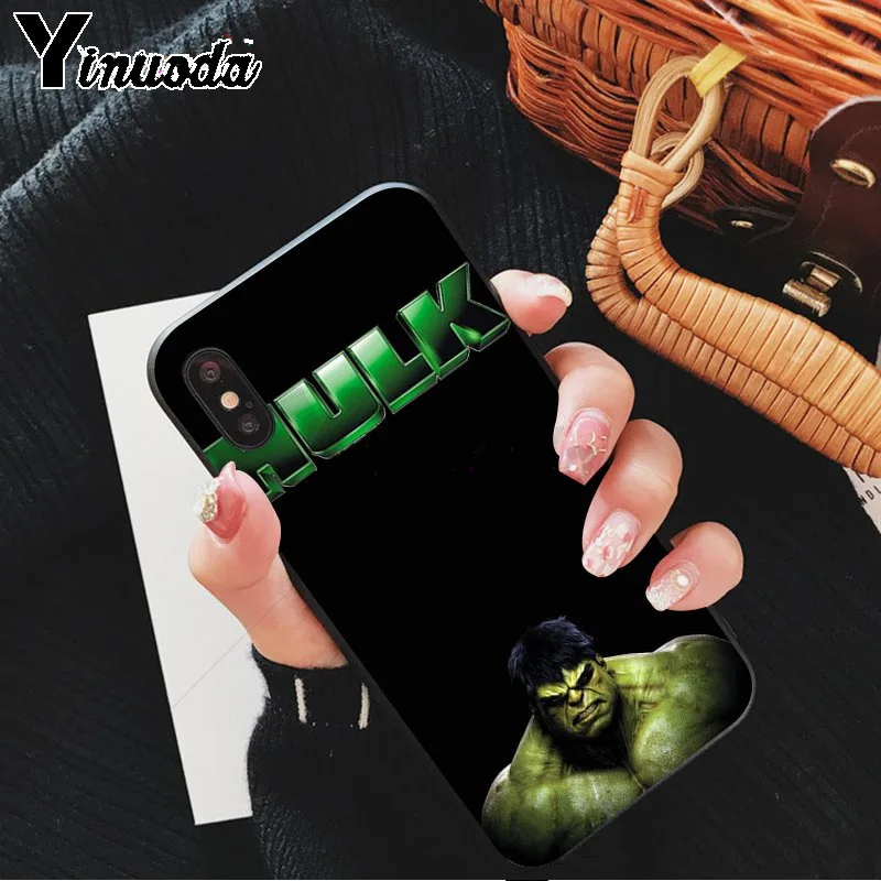 Yinuoda герои Marvel Hulk DIY печать рисунок чехол для телефона чехол для iPhone 5 5Sx 6 7 7plus 8 8Plus X XS MAX XR