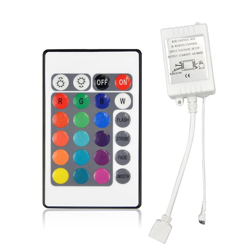 24keys Аксессуары 24key 44 ключ RGB RGBW диммер 3A 5A адаптер питания Одноцветный Контроллер Разъем для SMD 5050 5630 Светодиодный светильник - Цвет: 24keys