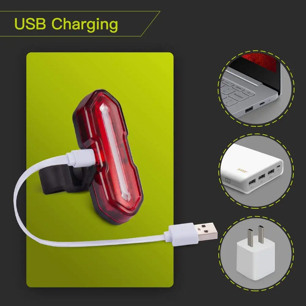 FLGT-2 упаковка супер яркие USB задние фонари велосипеда 5 режимов двойной цветной