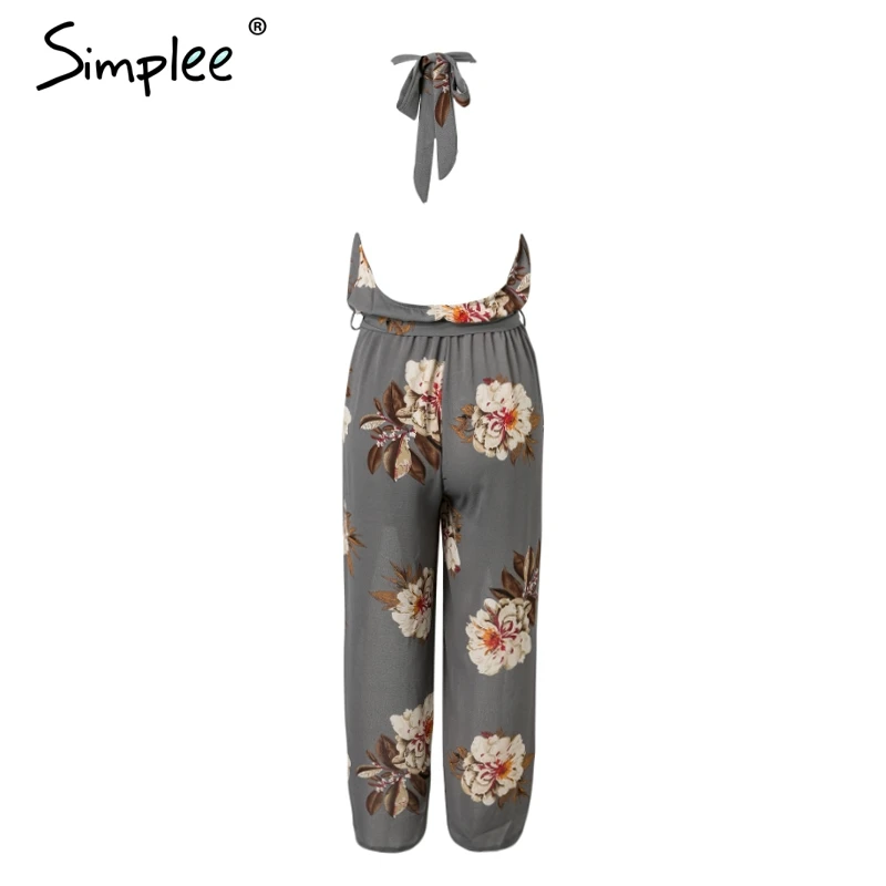 Simplee сексуальное платье с лямкой на шее открытой спиной комбинезон женский Boho