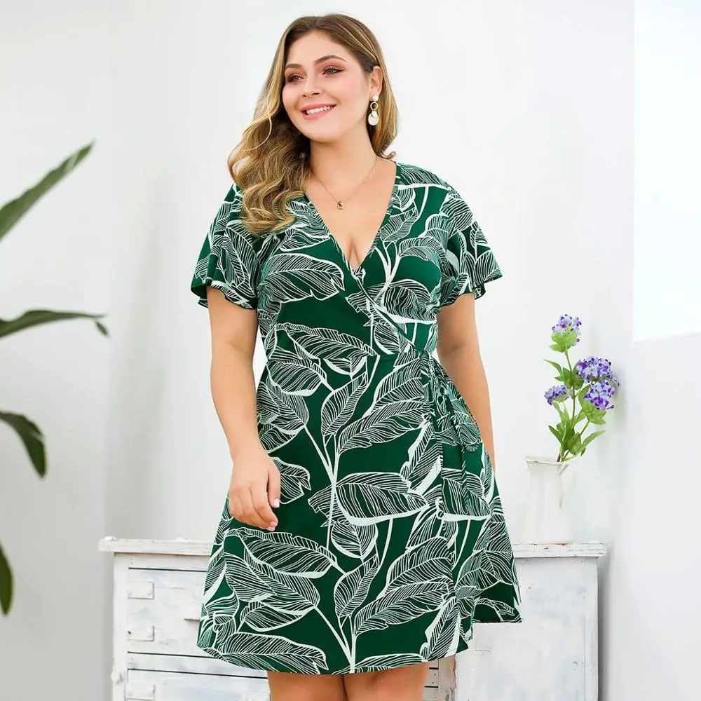 Женское платье с поясом WHZHM черное пляжное большого размера 3XL 4XL|Женские платья| |