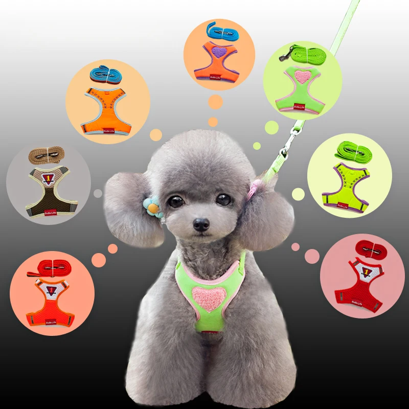 Поводок для кошек и собак комплект из дышащей сетчатой ткани поводок жилет