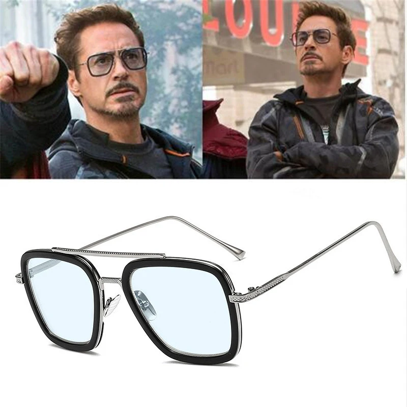 Мужские солнцезащитные очки Tony Stark, железный человек, 3 квадратных сплава, мужские ретро очки, квадратные солнцезащитные очки, Oculos zonnebril heren
