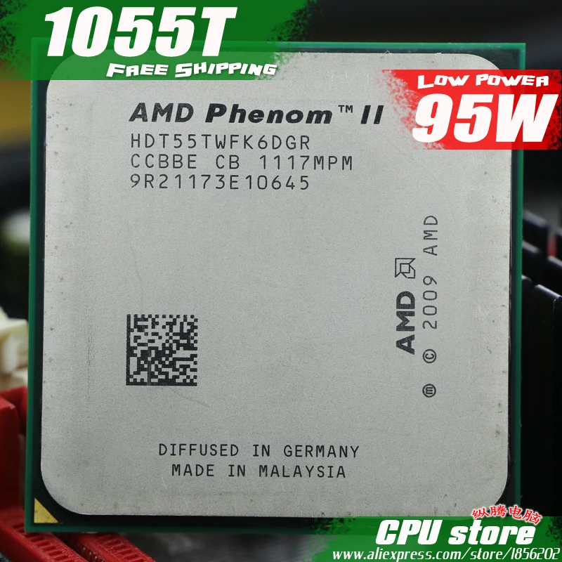 Процессор AMD Phenom II X6 1055T cpu шестиядерный (2 8 ГГц/6 м/95 Вт) Socket AM3 AM2 + 938 pin (Рабочая 100%