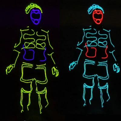 EL cold light fluorescence dance show light-emitting stage performance clothing Flash creative play | Тематическая одежда и