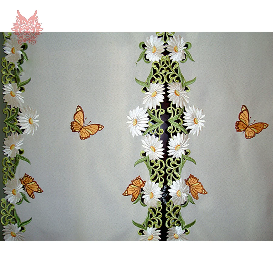 American style hollow floral butterfly embroidery finished door curtain half-curtain House decoration Partition 2017 gif | Дом и сад