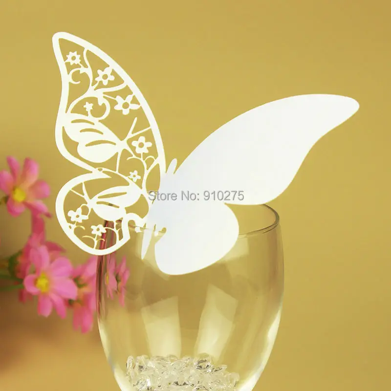 Оптовая продажа 300 шт. элегантная лазерная резка Бабочка Цветочный дизайн место