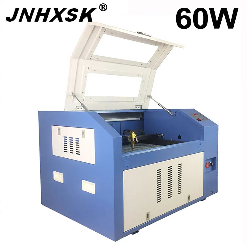 JNHXSK 60 Вт СО2 машина для лазерной гравировки и резки стекла TS4060 может использовать