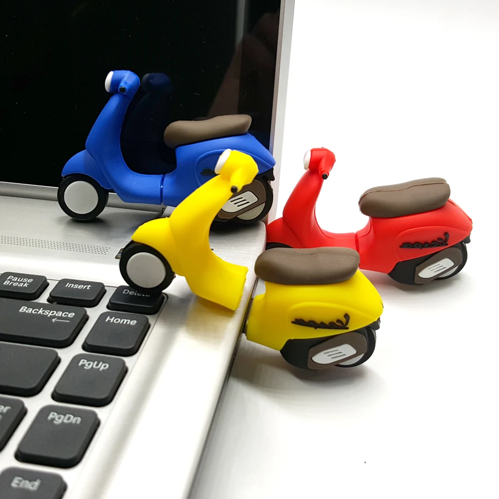 Easy Learning Cartoon USB Flash Drives Motorcycle U Disk Pen Drive 4GB 8GB 16GB 32GB 64GB Moto Car Pendrive Memory Stick | Компьютеры и