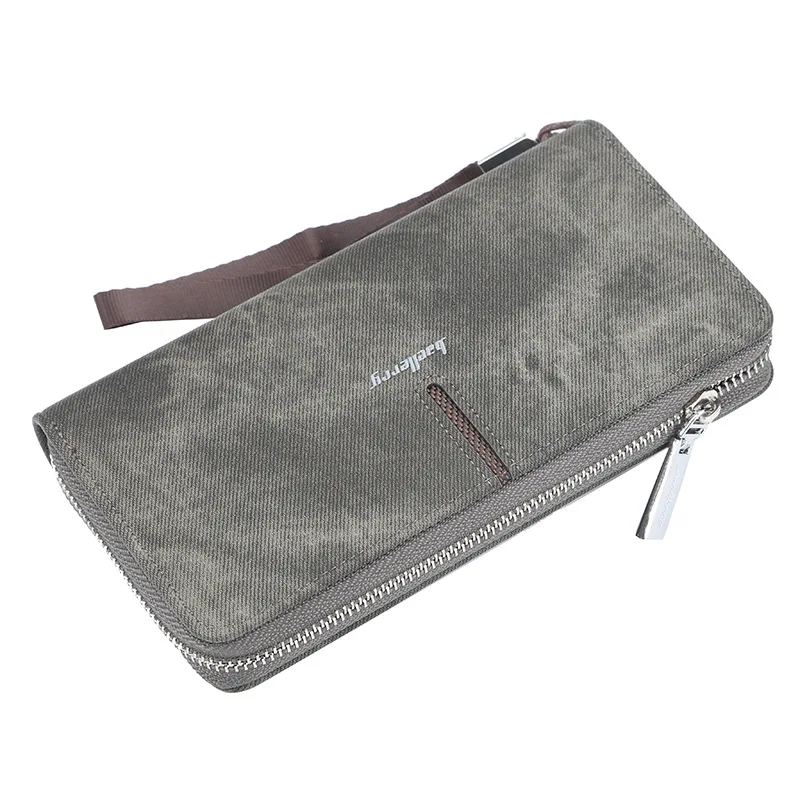 5263 Gray Повседневный мужской кошелек, длинный короткий дизайн, мужской клатч, кошельки, Холщовый мужской Кошелёк на молнии, большая вместительность, кошелек для карт, для телефона 5,5" - Цвет: 5263 Gray