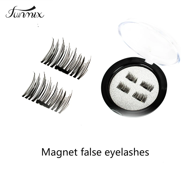 4pcs/Pair 3D Magnetic Eyelash No Glue Reusable Double Eyelashes Extension Natural Maquiagem Long Eye Lashes | Красота и здоровье