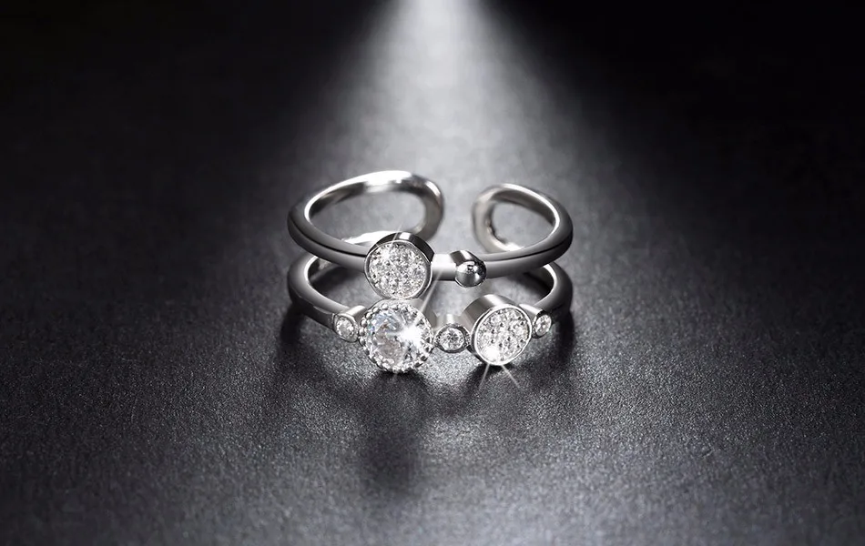 ORSA JEWELS, уникальный свадебный набор, 925 пробы, серебро, изменяемый размер, классические кольца, модный браслет, предложить кольца для женщин SR20