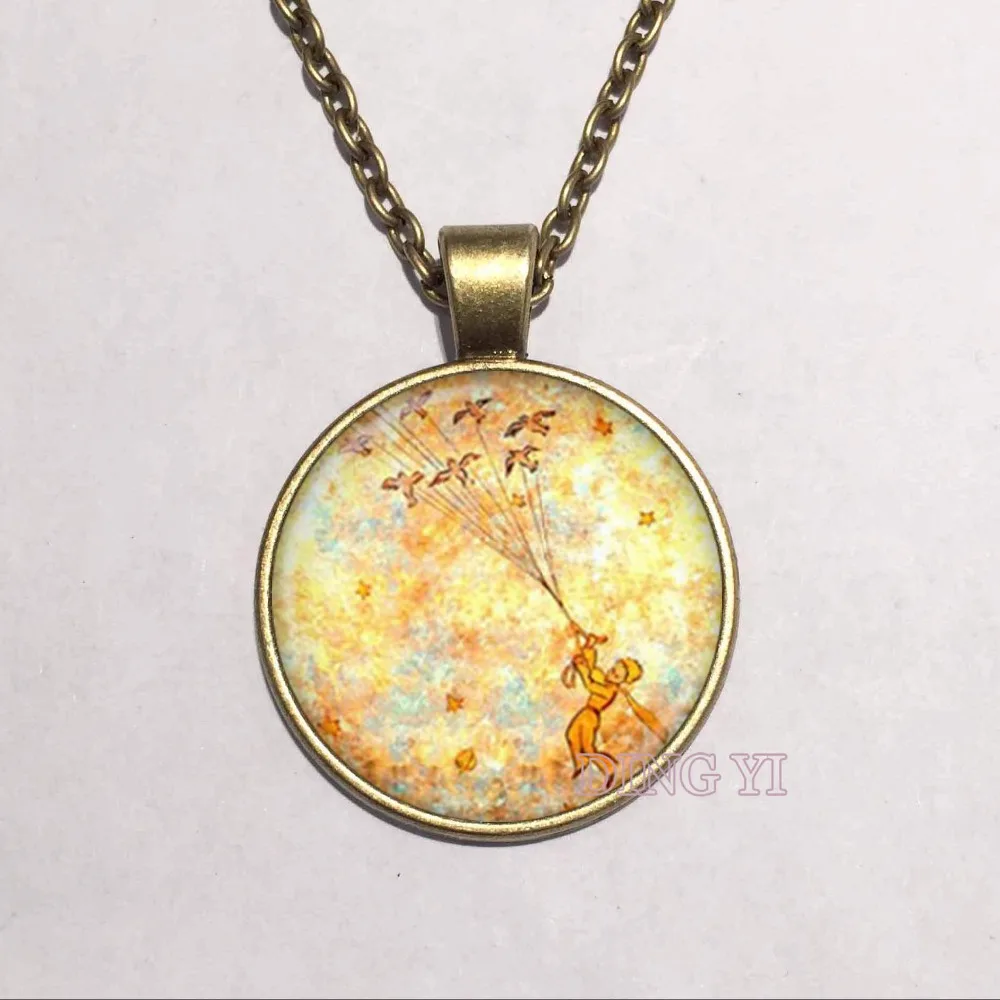 Розница 1 шт./лот ожерелье с кулоном в виде стеклянного купола Маленького принца