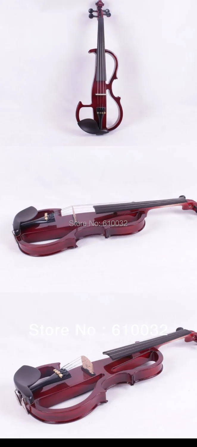 4/4 электрическая скрипка из цельного дерева 8 18 # темно красный цвет 5 струн|5