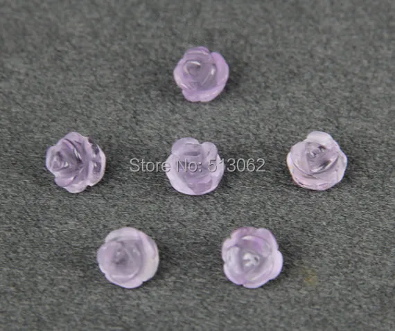 10mm Natural Purple Quartz Raw Crystal Flower Beads Earring Charm Carved Spacer Accessories 10pcs/lot | Украшения и аксессуары