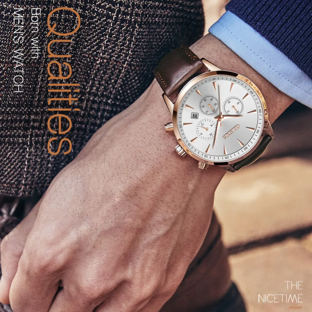 

OLEVS Divers Watch Men Watches 2018 Luxury Brand Watch for Man Styles Leather Strap Quartz Men Watches Casual 2018 reloj hombre