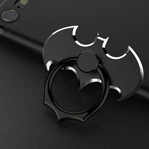 black Роскошные Бэтмен Алюминий Металл Универсальный палец кольцо смартфон мобильный телефон ручной настольная подставка для iPhone 6 Xiaomi mi8 держатель - Цвет: black