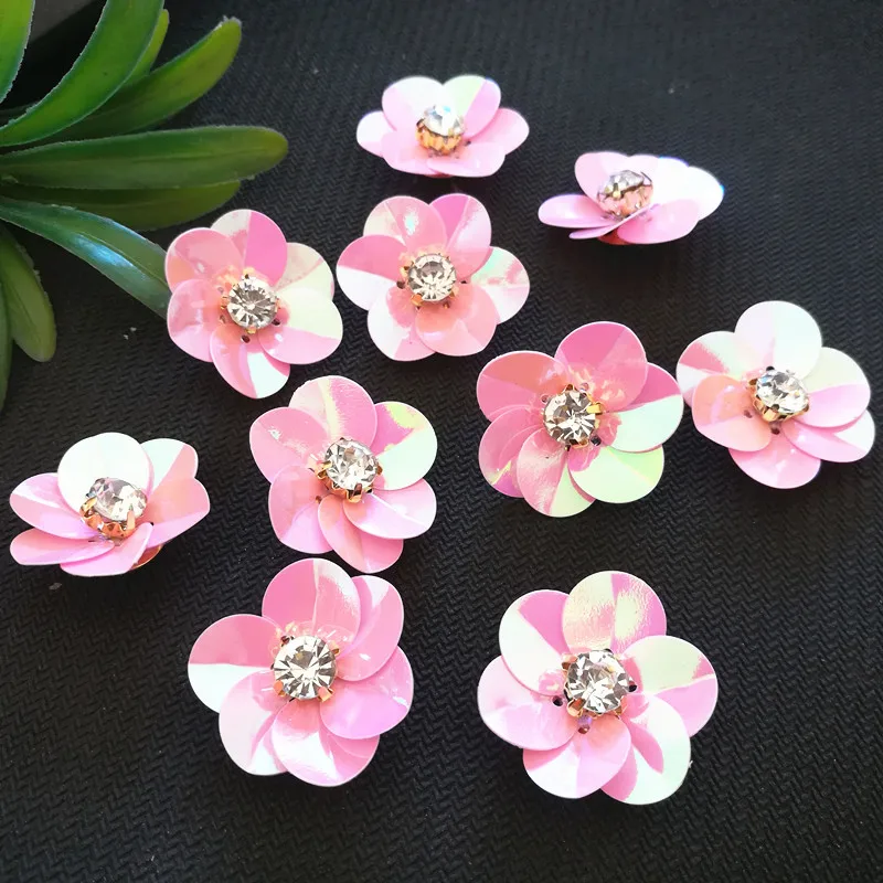 20pcs25mm ручной вышивки бисера цветок декоративные аксессуары DIY Детский свитер