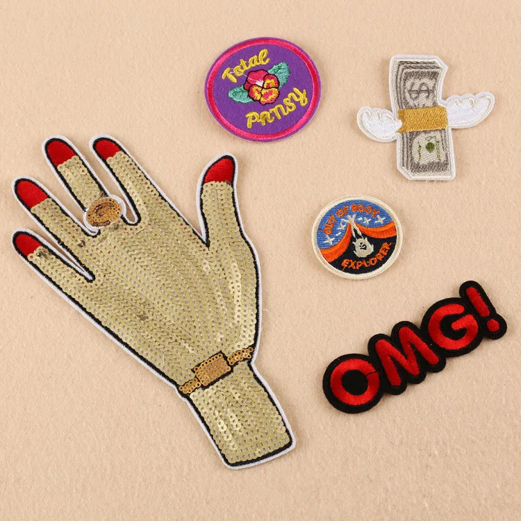 Модные нашивки с вышивкой наклейки на одежду для самостоятельной сборки