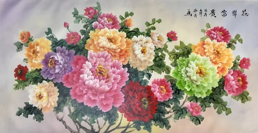 

Hand Painted High Quality Oil Painting on Canvas Realist Peony Flower Canvas Painting Wall Art Picture Painting for Home Decor
