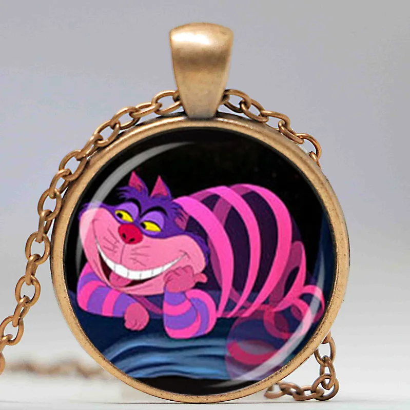 Невидимое ожерелье с изображением Чеширского кота сделай сам ювелирные